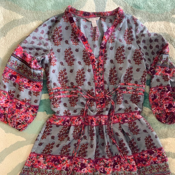 Rebecca Taylor Floral Silk Dress V neck - Picture 1 of 9